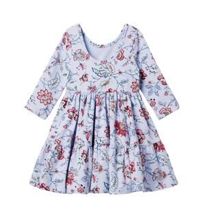 NWT! Janie and Jack 3/4 Sleeve Blue Floral Dress.